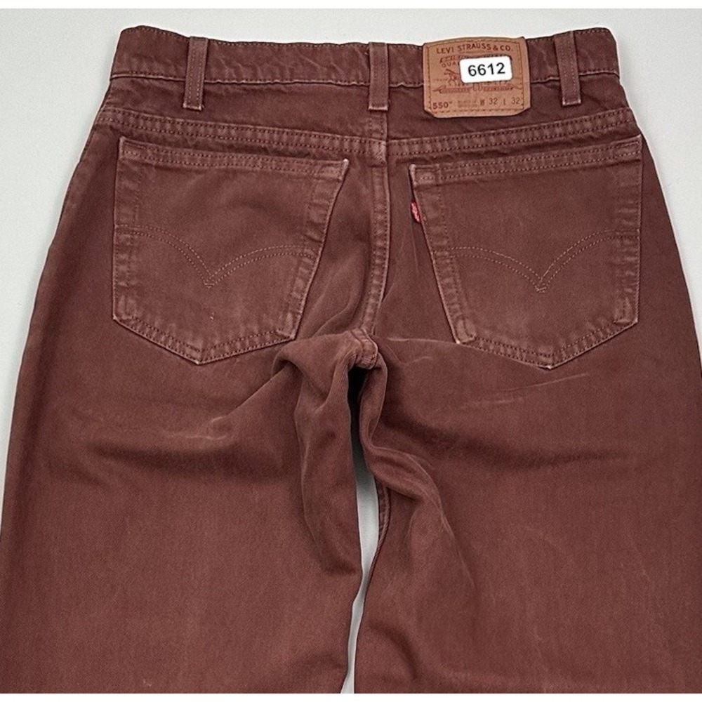 VTG 90s Levi's 550 Jeans Men 32 Fit 30x32 Relaxed Tapered USA Rust Brown  Denim